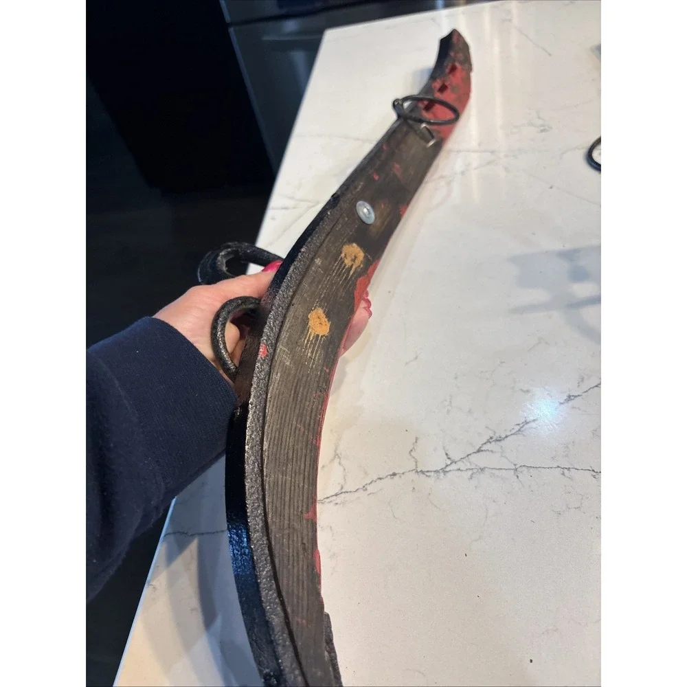 Farm Horse Collar Harness, Red Painted Wood & Metal Hames